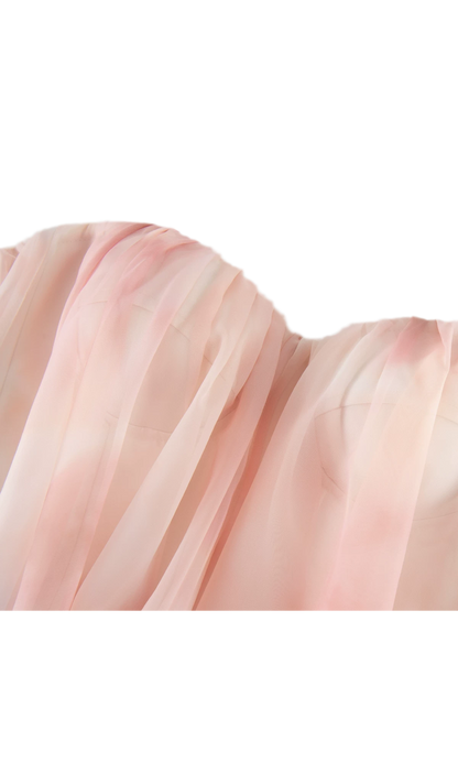 Fishbone Ruffle Chiffon Bustier Top
