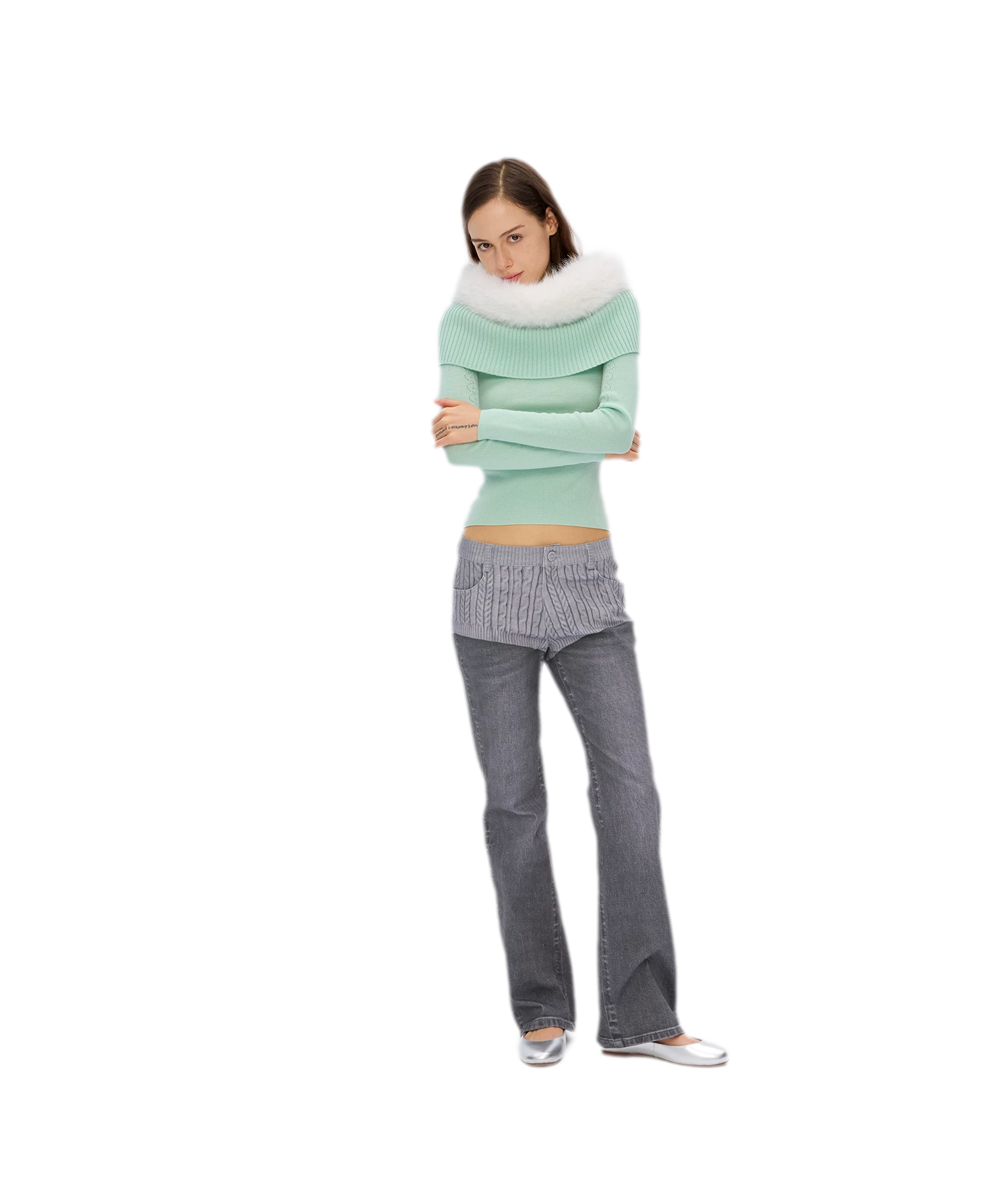Wool Rib Knit Top