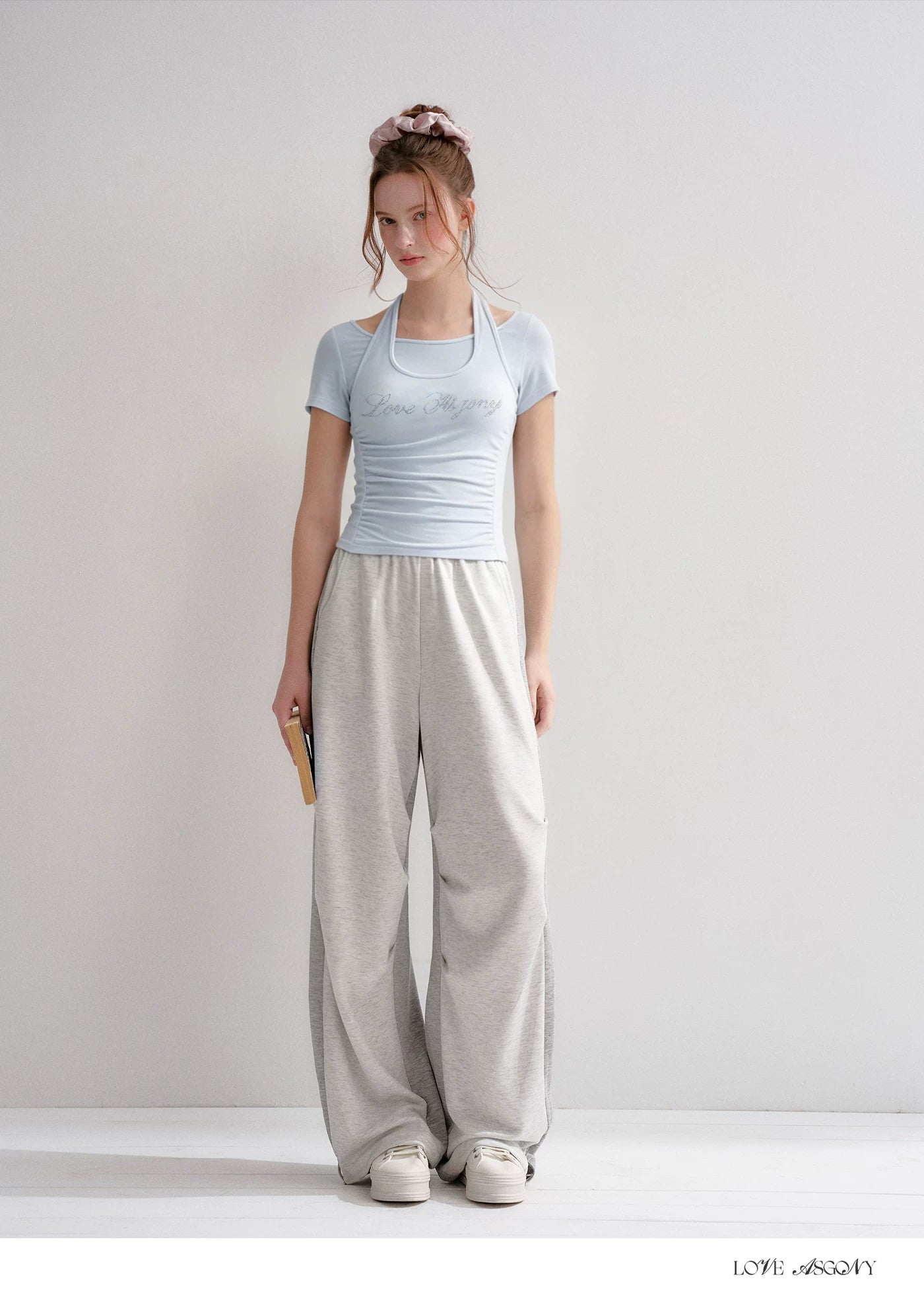 Lyocell Colorblock Drawstring Waist Pants