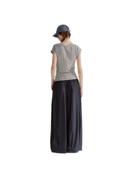 Ruched Embroidered Sleeve T-Shirt