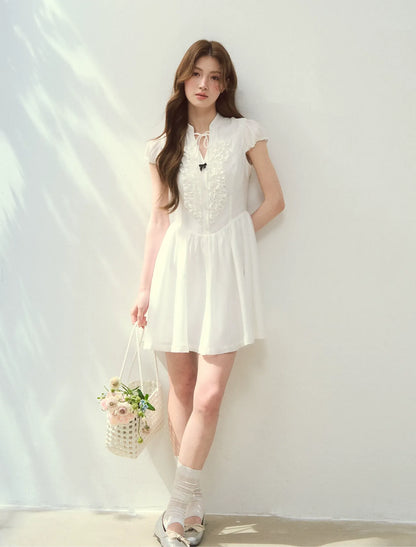 Acetate Ruffle Midi Dress