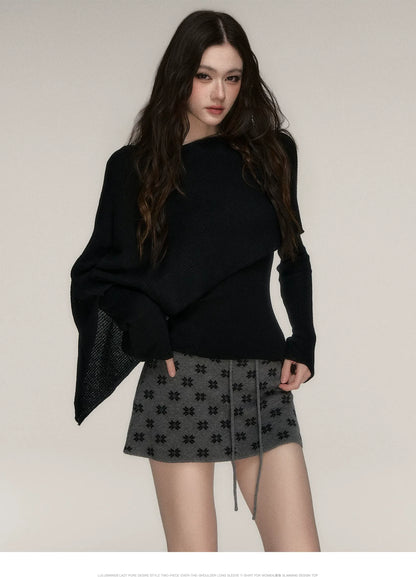 Stretch Shawl Cape Sweater