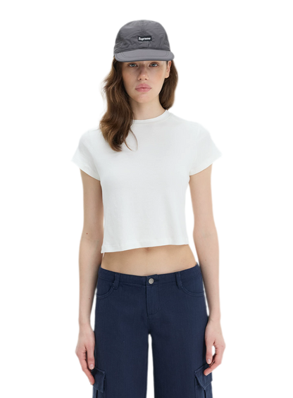 Stretch Cropped Crew-Neck T-Shirt