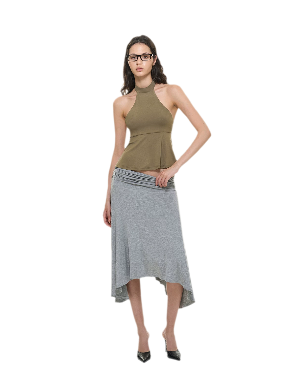Modal Peplum Halter Top