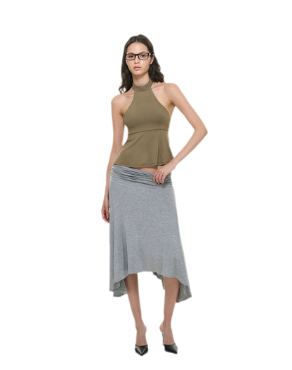 Modal Peplum Halter Top