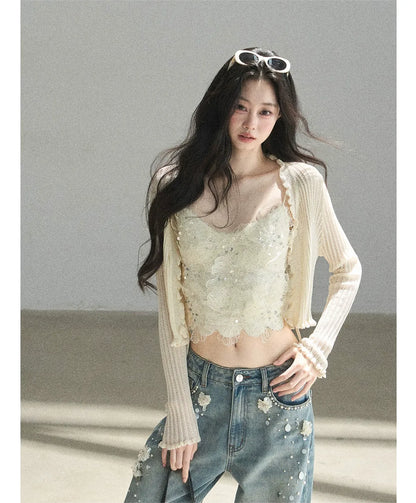 Lace Camisole Knit Set
