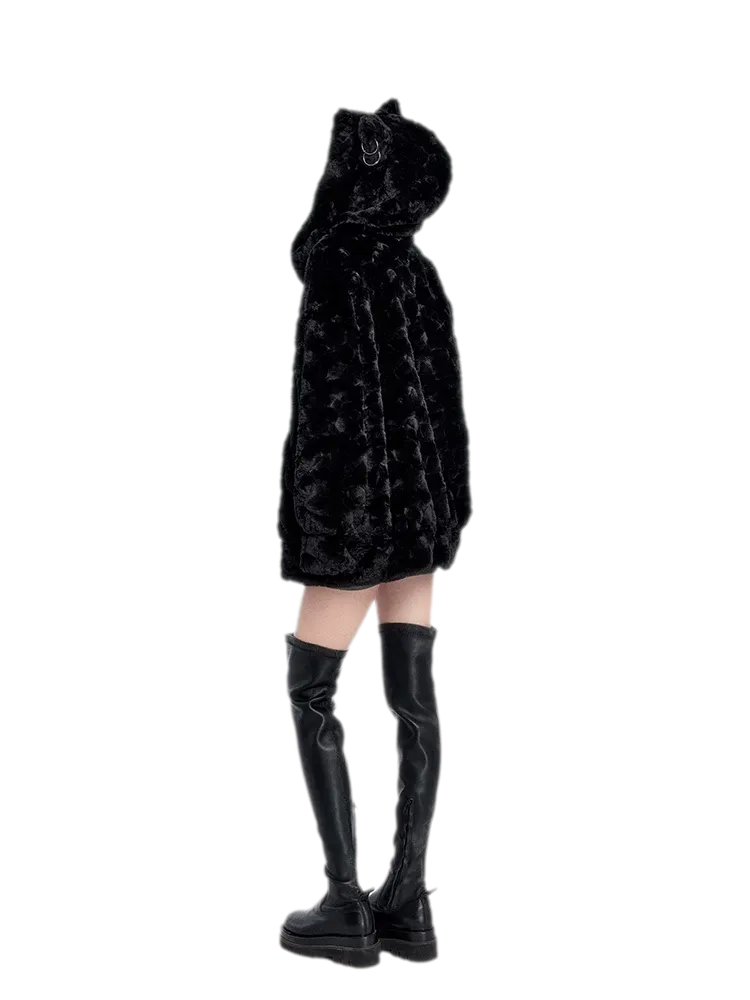Eco Faux Fur Cat-Ear Hoodie
