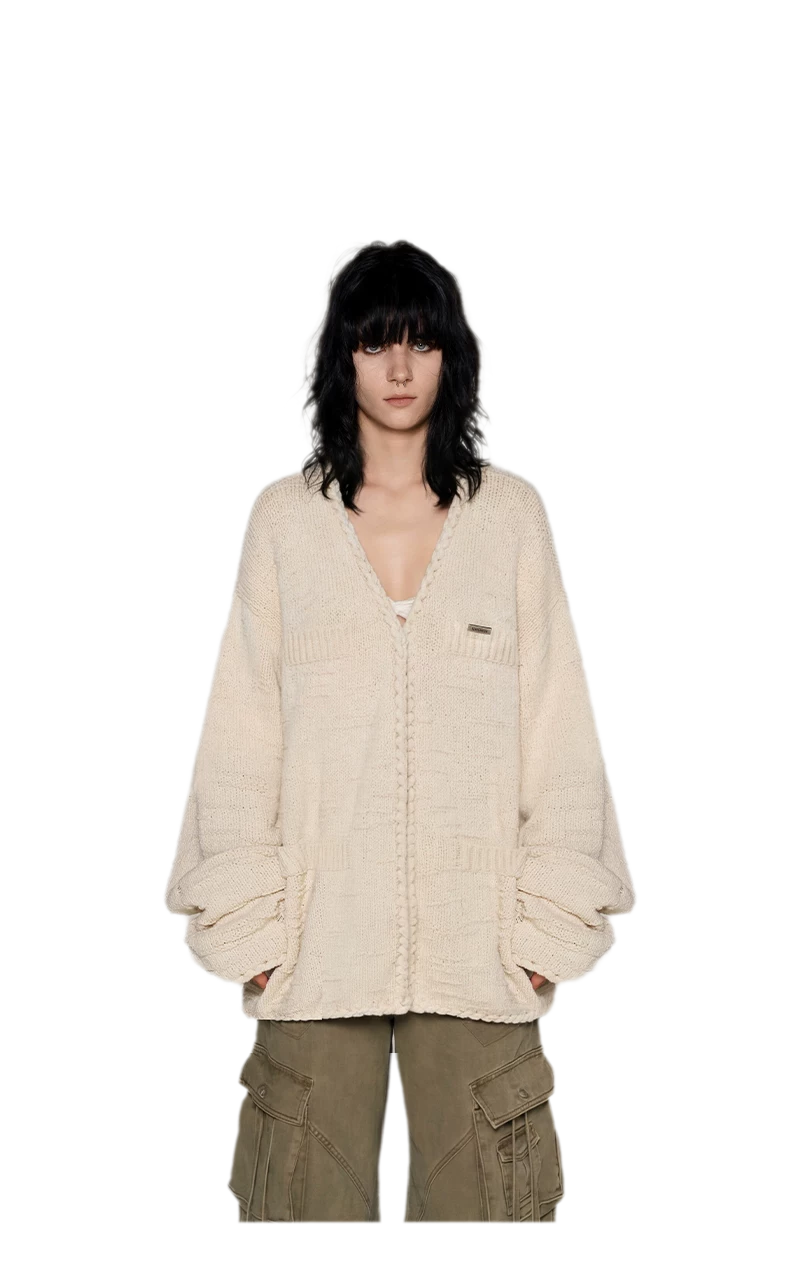 Three-Dimensional Jacquard Cardigan
