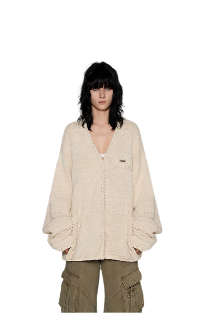 Three-Dimensional Jacquard Cardigan
