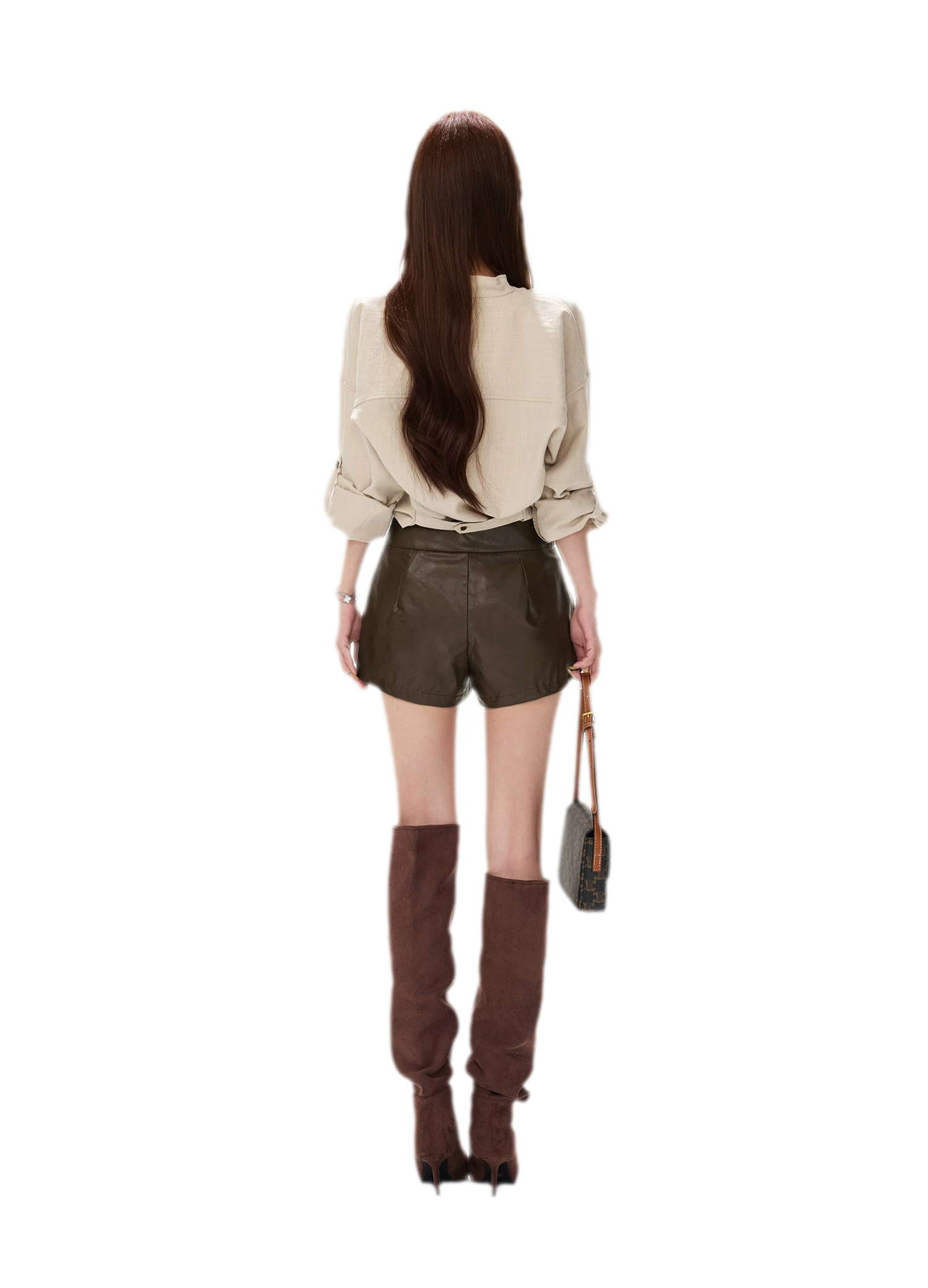Matte PU High-Waisted Shorts