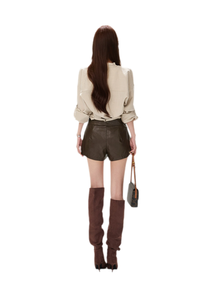 Matte PU High-Waisted Shorts
