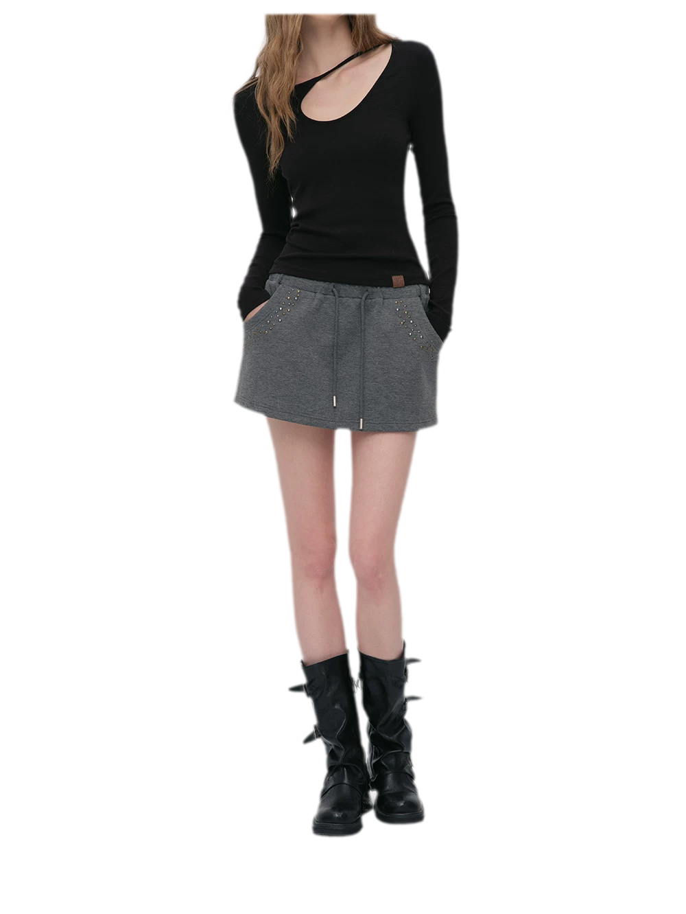 Air-Layer Hooded Skirt Set