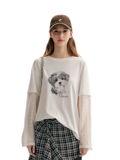 Tencel Cotton Dog Embroidered Tee
