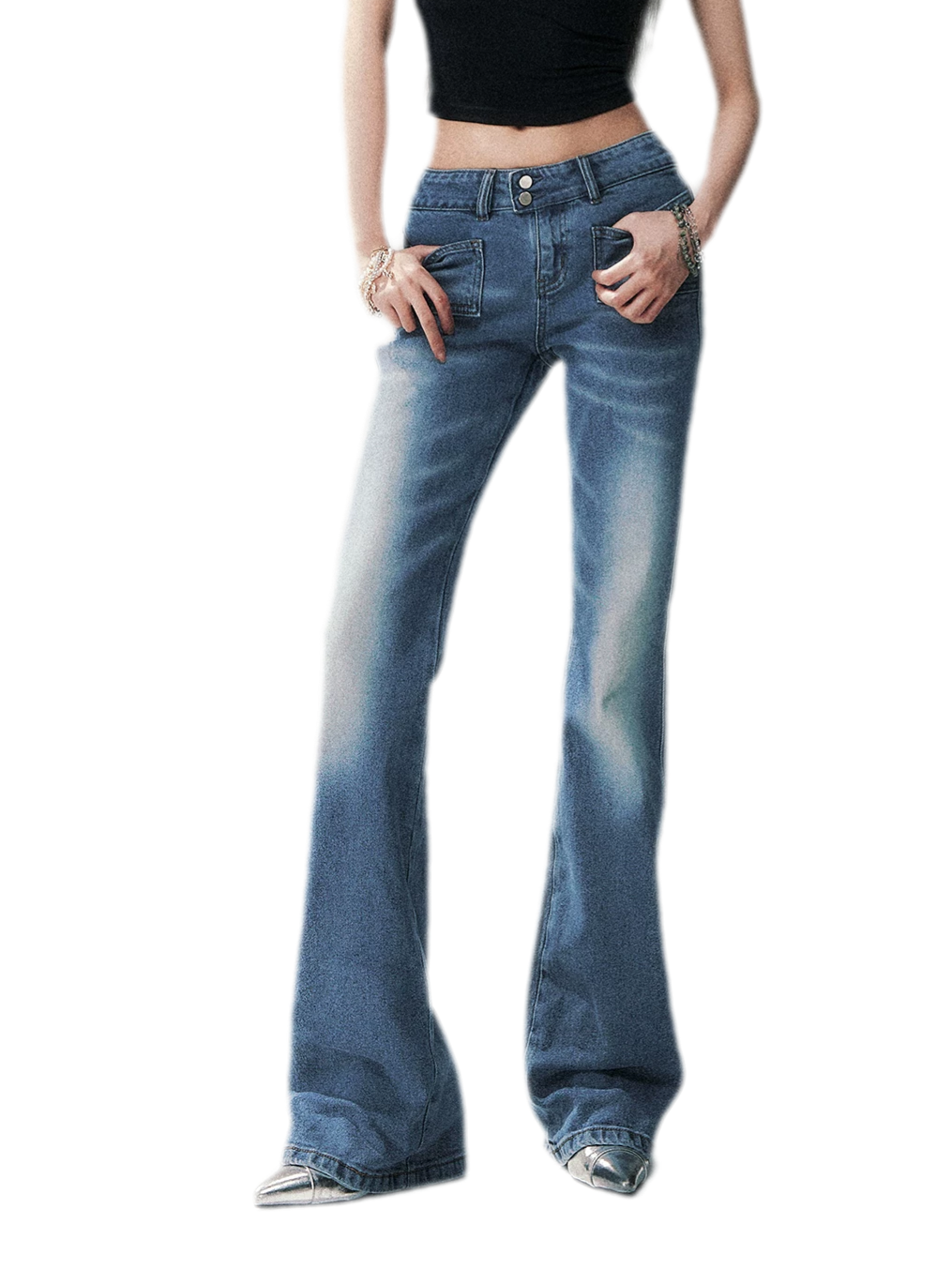 Low Rise Flare Jeans