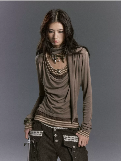 Vintage top met kanten lagen