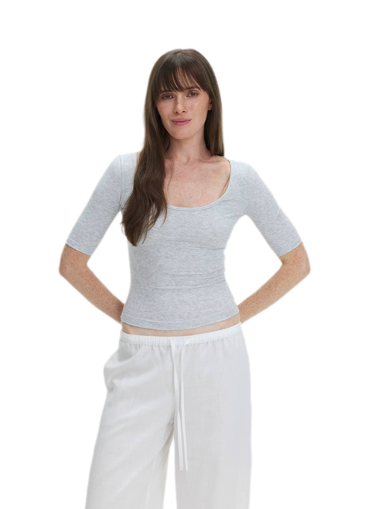 Soft U-Neck Slim-Fit T-Shirt