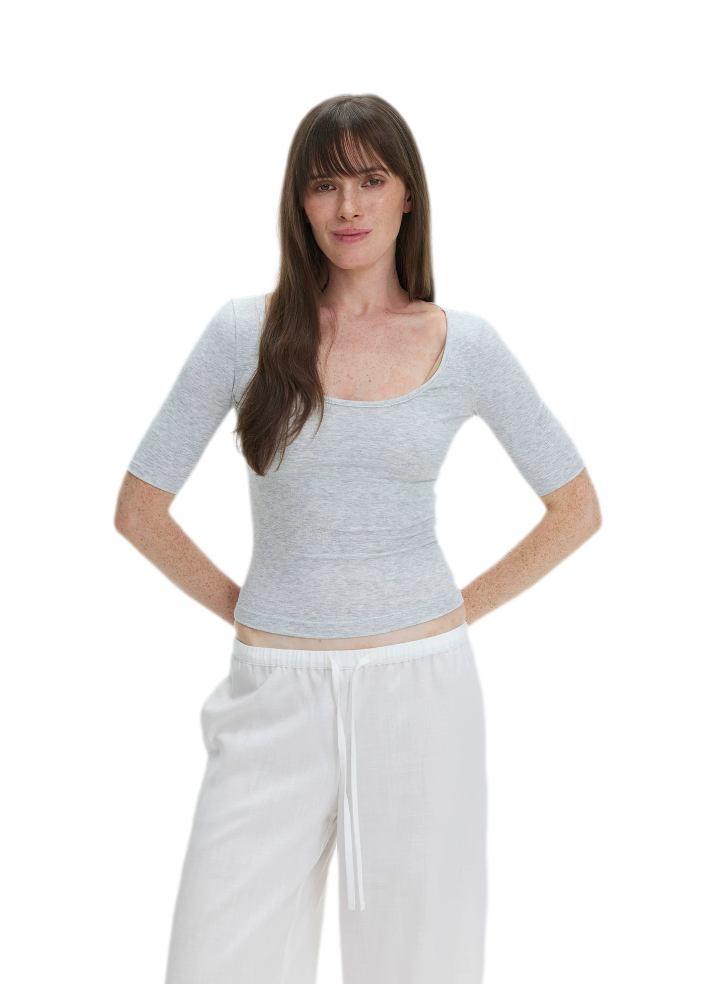 Soft U-Neck Slim-Fit T-Shirt