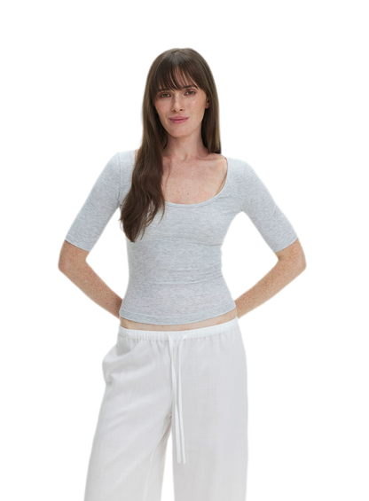 Soft U-Neck Slim-Fit T-Shirt