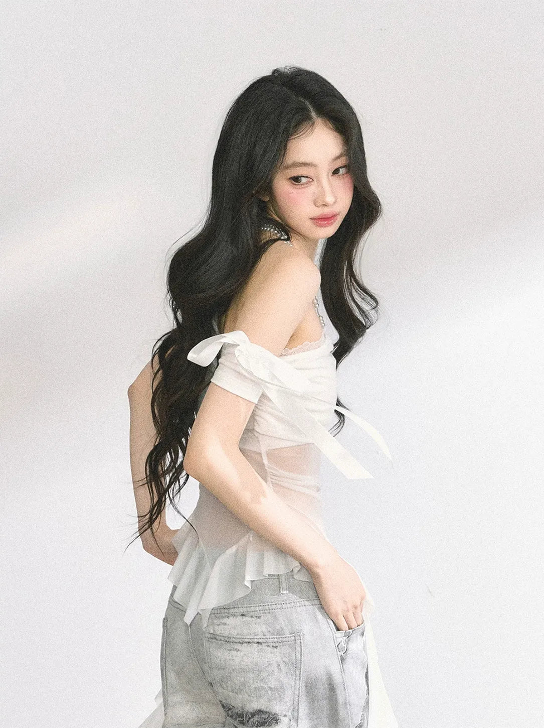 Sheer Off-Shoulder Tee