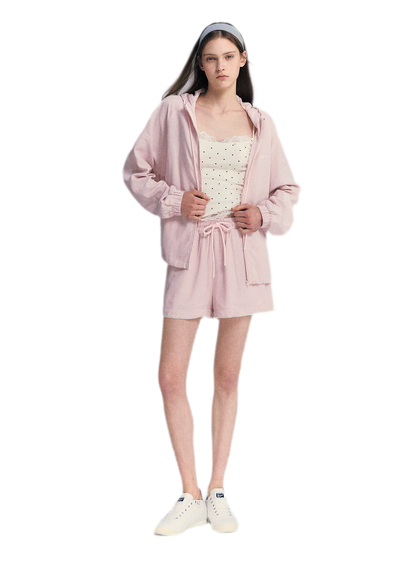 Lace Trim Drawstring Set