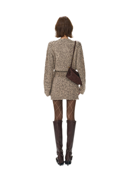 Chunky Knit Cardigan Skirt Set