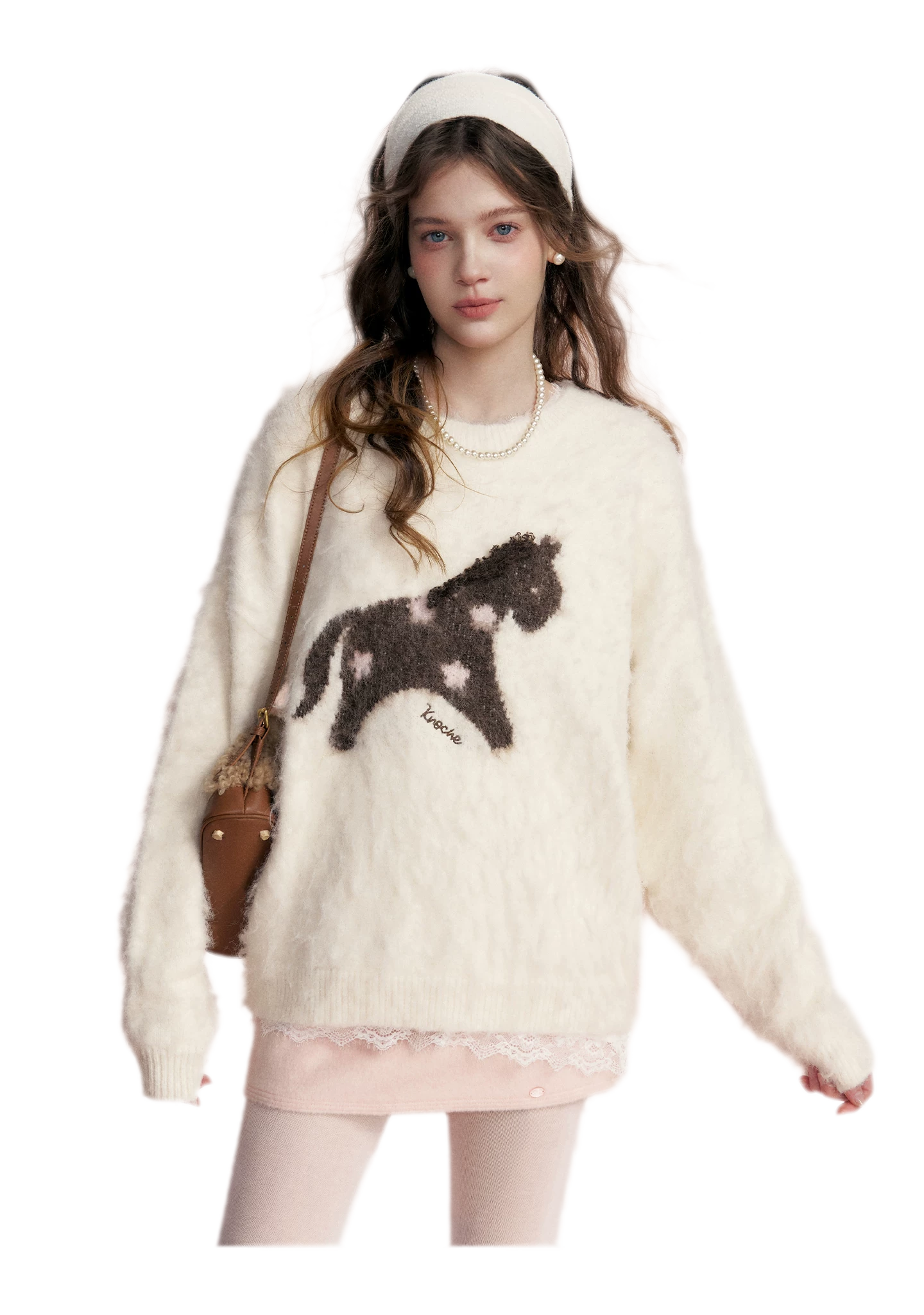Brushed Horse Jacquard Sweater