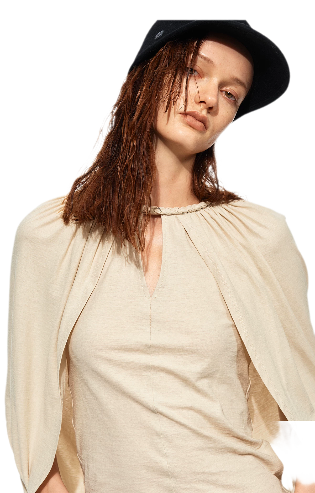 Cotton Cape Sleeve Top