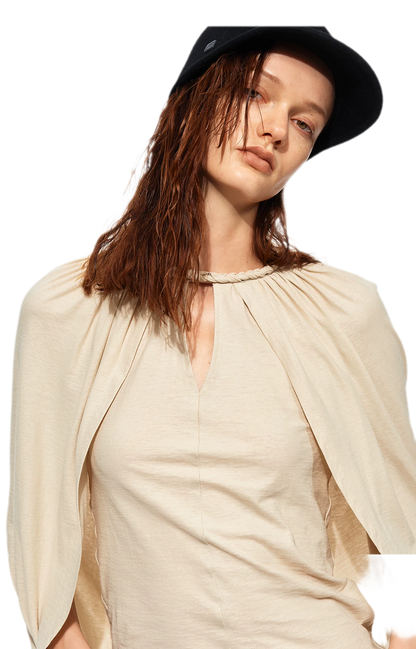 Cotton Cape Sleeve Top
