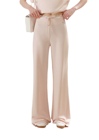 Airy Layered Lace Drawstring Pants
