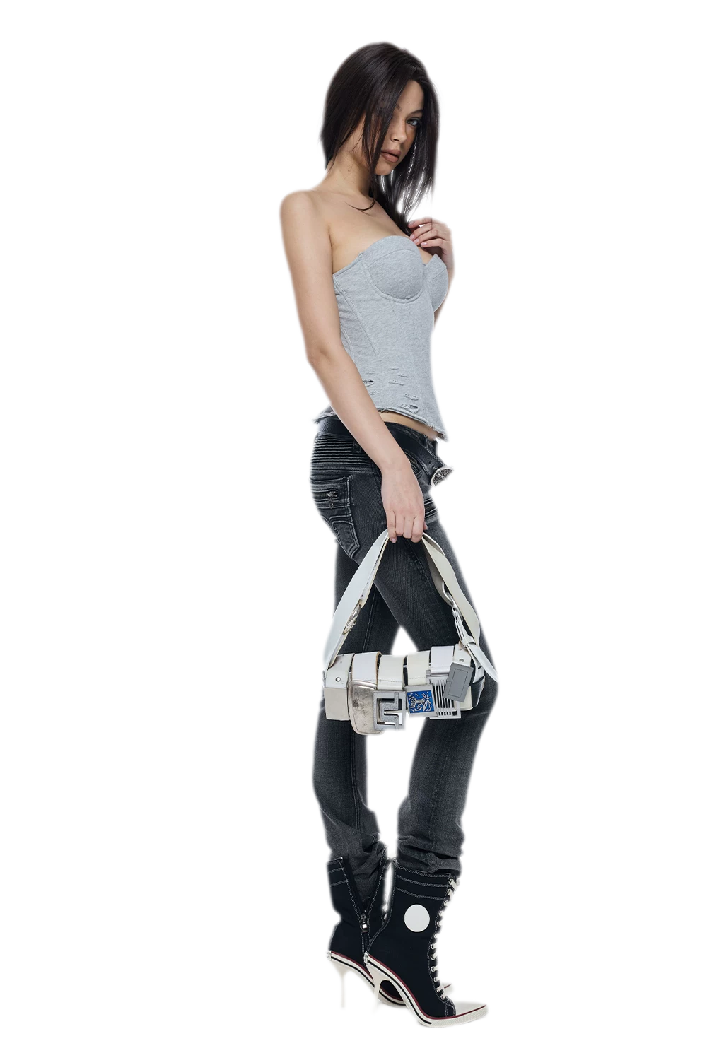 Washed Cotton Corset Bustier