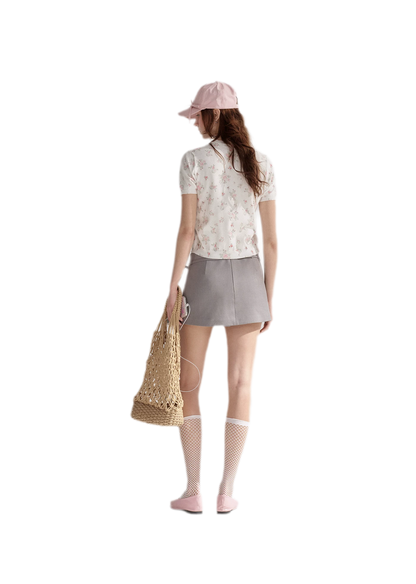 Contrast Faux Layer Knit Tee