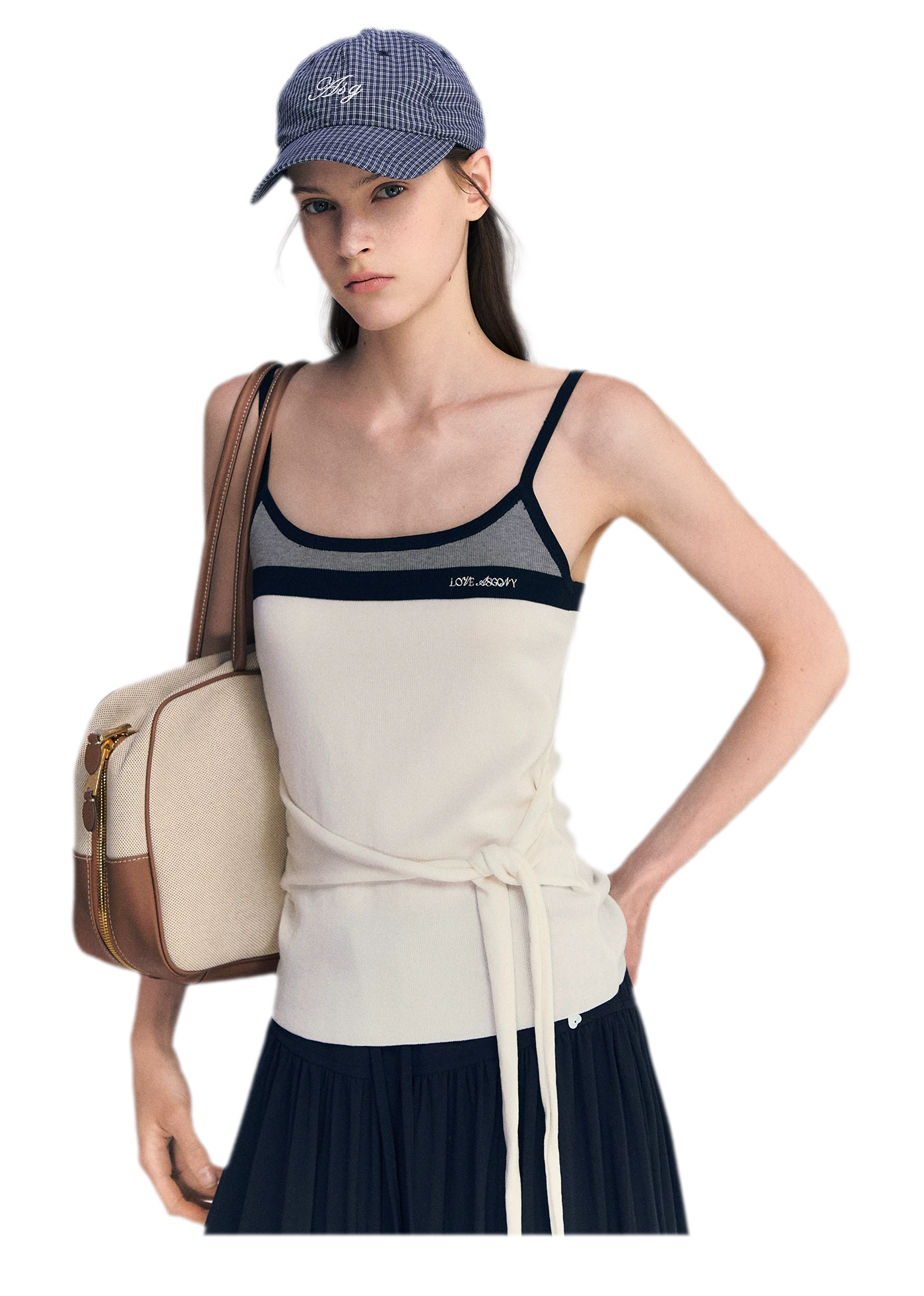 Lyocell Contrast Tie Cami