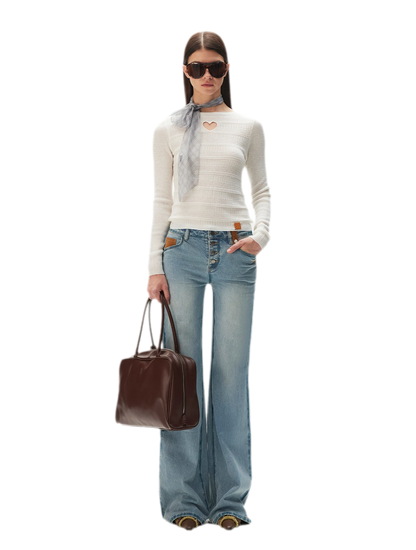 Washed Straight-Leg Jeans