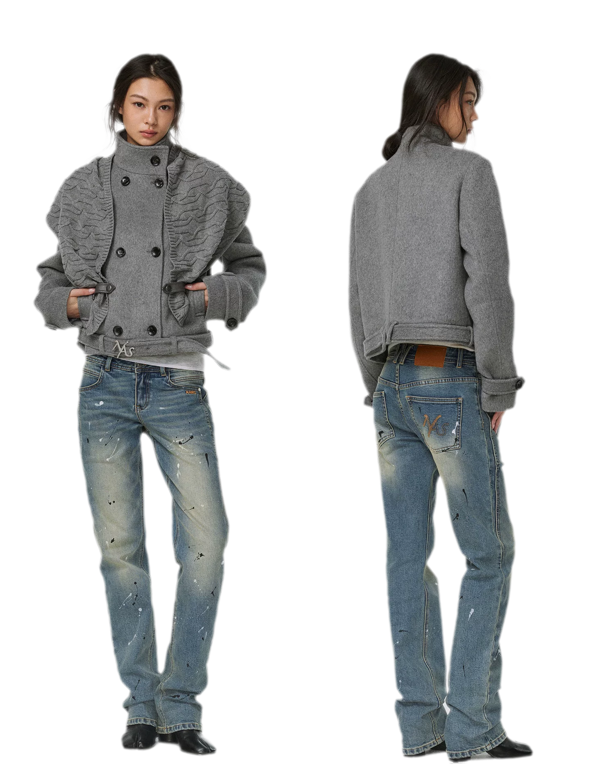 Gewaschene Distressed-Slim-Jeans