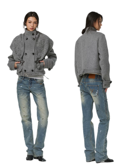 Gewaschene Distressed-Slim-Jeans