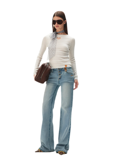 Washed Straight-Leg Jeans