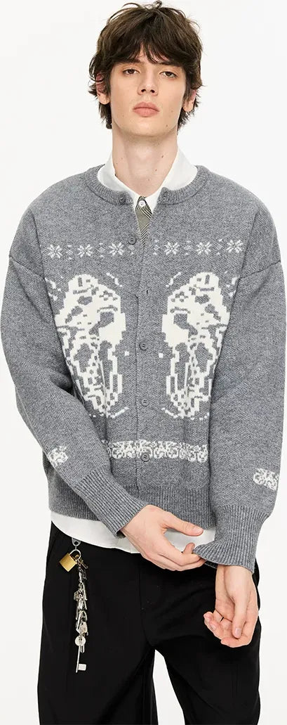 Fair Isle Relaxed Cardigan Sweater
