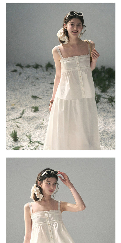 "Summer Breeze on Cloud Shoulders" French Lace Two-Piece