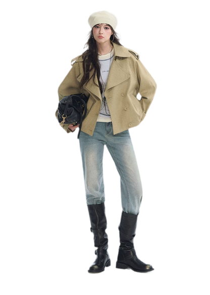 Washed Bow Embroidery Jeans