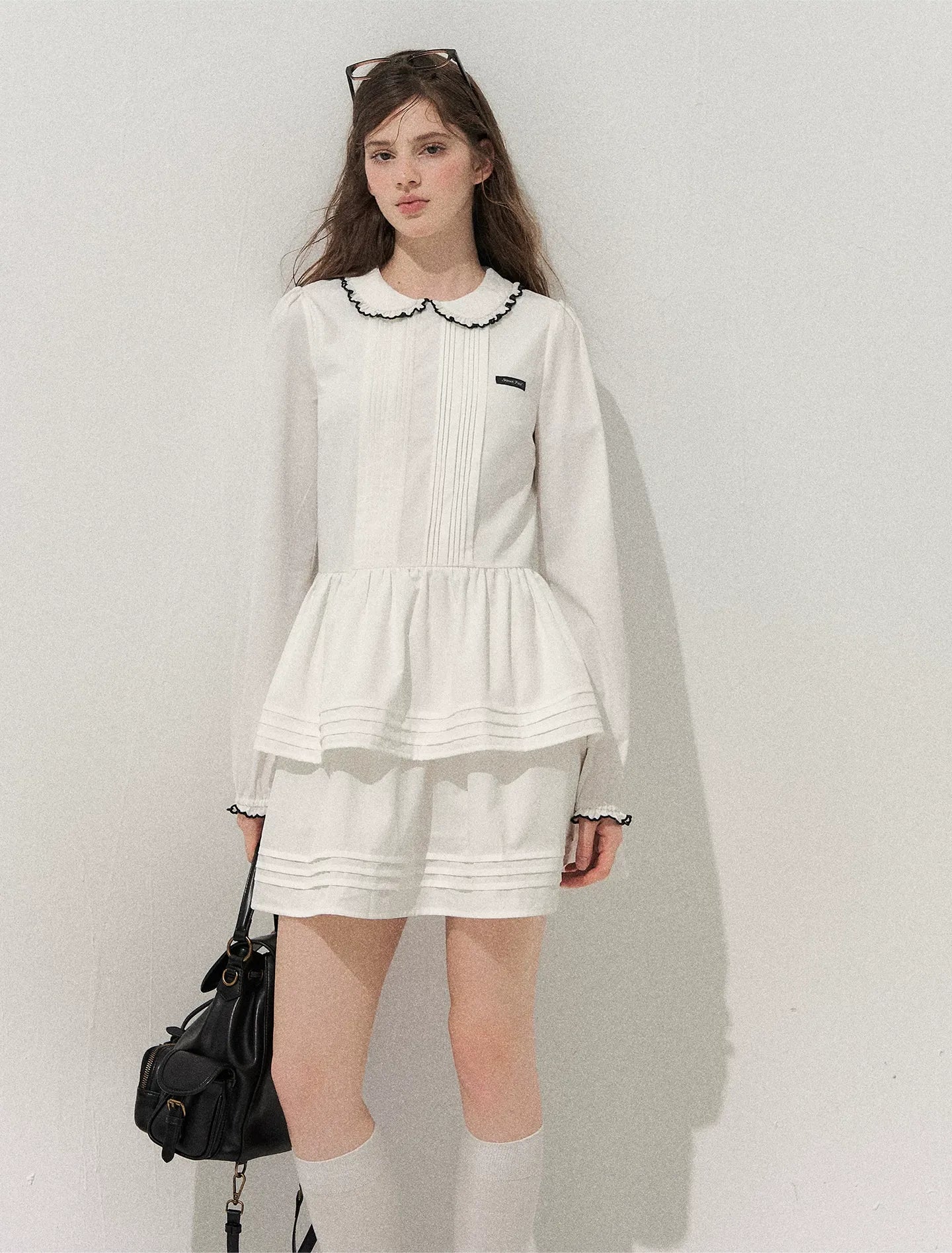 Pleated Peter Pan Collar Dress