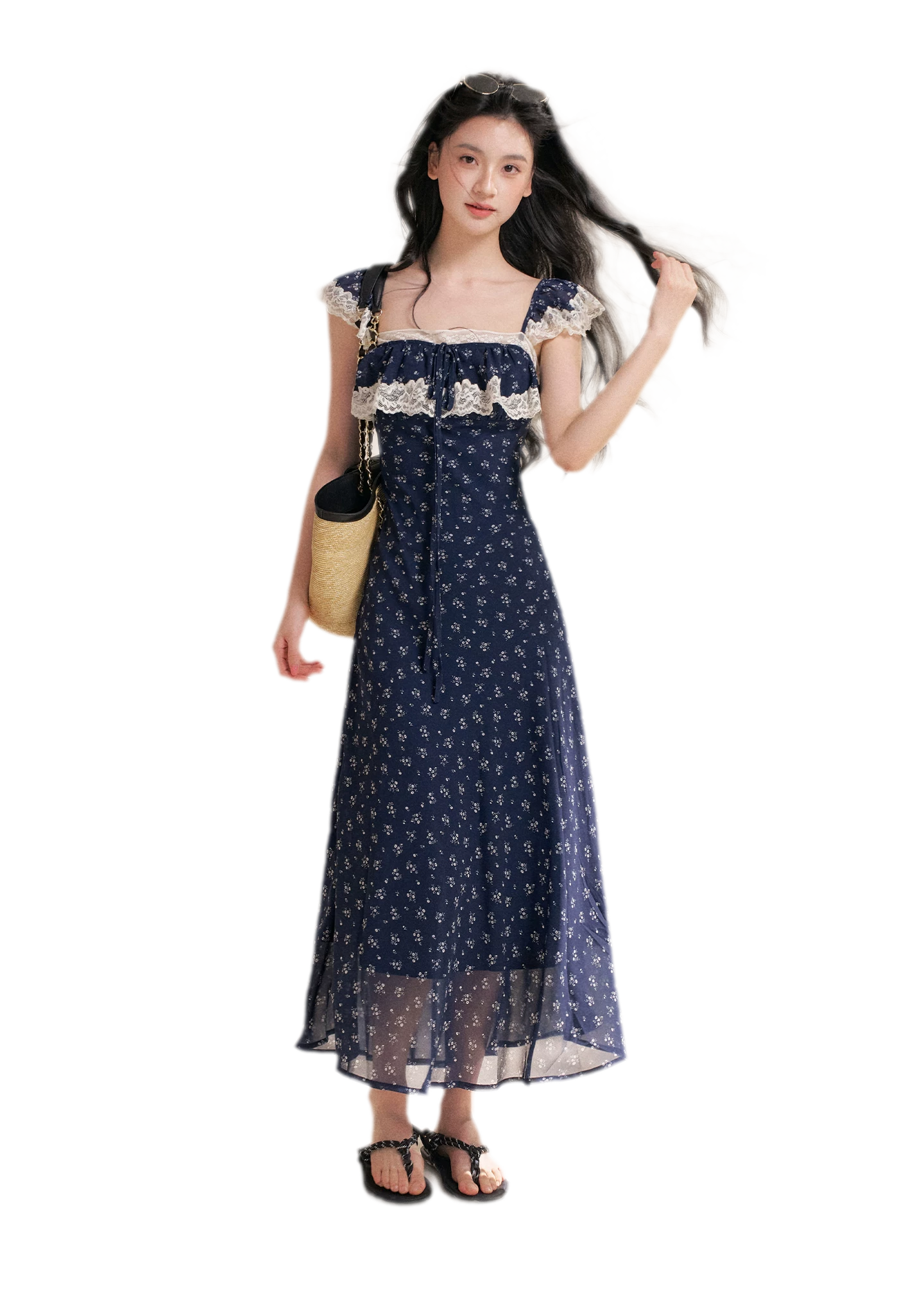 Lace Floral Camisole Dress
