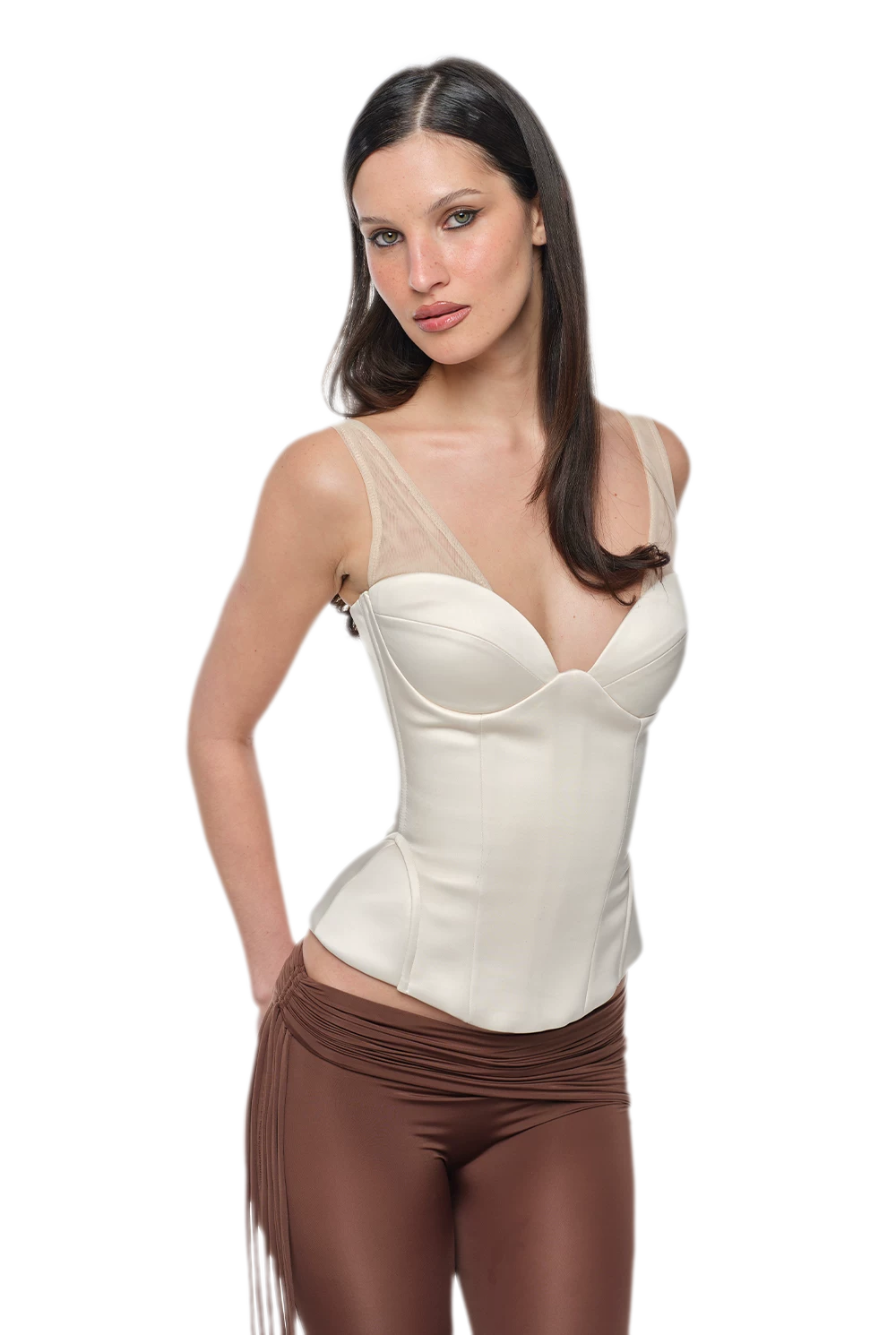 Structured Mesh Corset Bustier