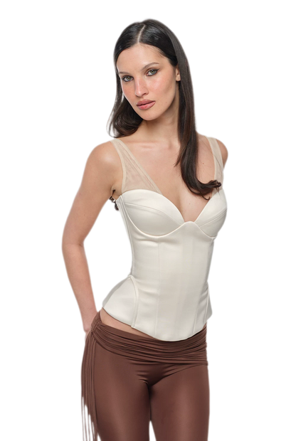 Structured Mesh Corset Bustier