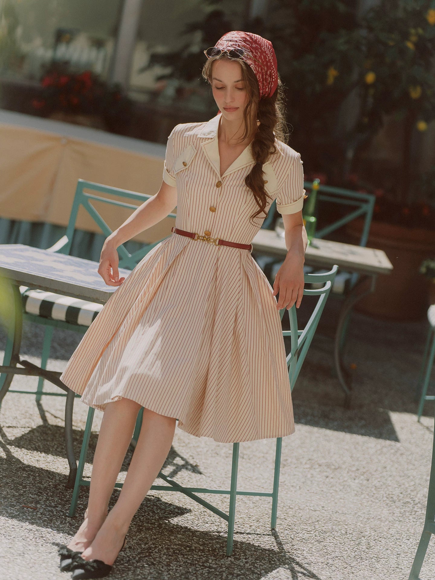Vintage Striped Cotton Dress