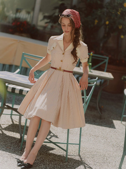 Vintage Striped Cotton Dress