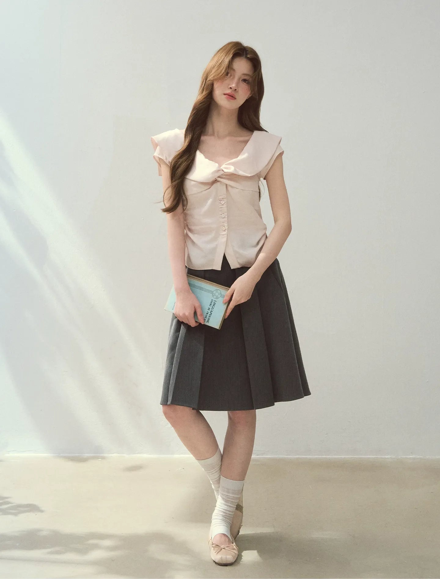 Lyocell V-Neck Blouse