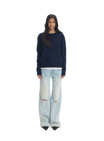 Brushed Knit Crewneck Sweater