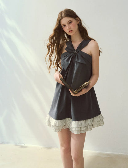 Halter Bow A-Line Dress