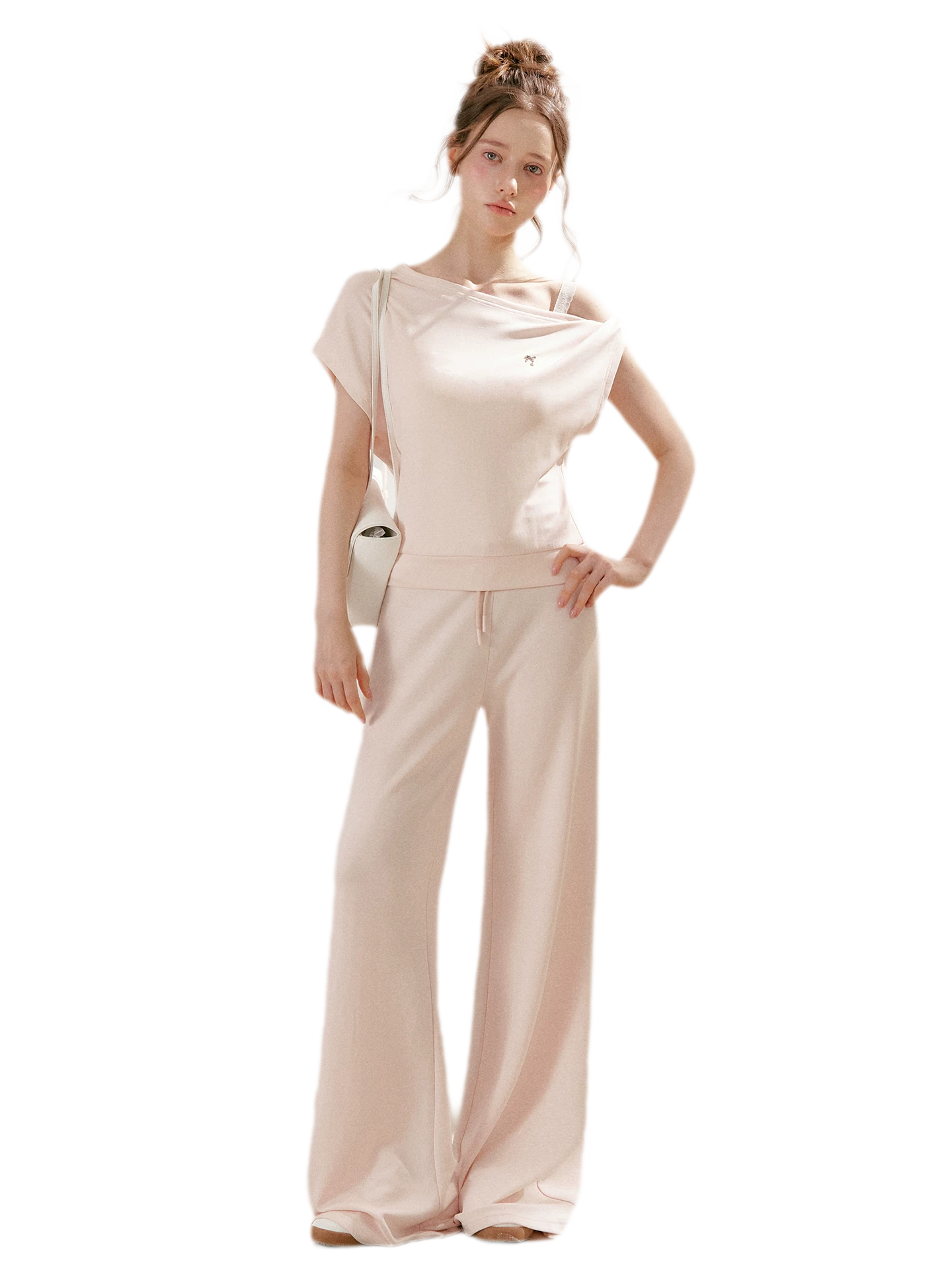 Airy Layered Lace Drawstring Pants