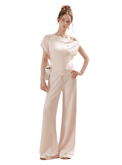 Airy Layered Lace Drawstring Pants